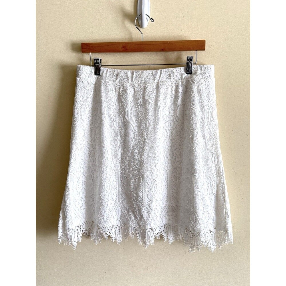 Isaac Mizrahi Live! Lace Overlay Lined Skirt Sz S Western Boho Cottage Romantic